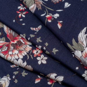 Viscosa claveles azul marino