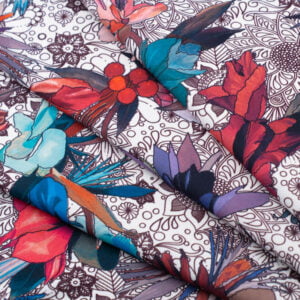 Crepé mariposas y flores